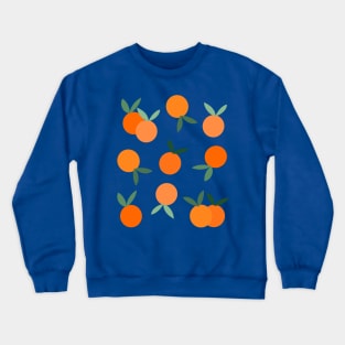 Orange Fruit Pattern with Green Leaves Crewneck Sweatshirt